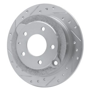 Mazda Millenia Brake Rotor (1) - Rear Left - R1 Concepts - Drilled & Slotted - Silver - `95-`02